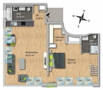 Hochwertige Dachgeschoßwohnung in ruhiger, zentraler Lage – Top 8 - Bild (3193)