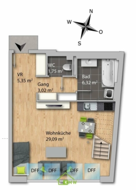 Hochwertige Dachgeschoßwohnung in ruhiger, zentraler Lage – Top 7 - Bild (3031)