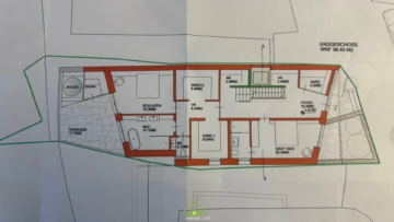 Wohnen im Zentrum: sanierungsbedürftiges Einfamilienhaus mit Entwicklungspotential (inkl. Studie) - Grundriss (3416)