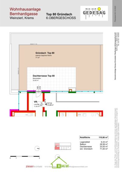 PROVISIONSFREI: großzügige 4-Zi-Dachgeschoßwohnung mit Dachterrasse - Grundriss (11747)