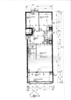 Top Lage – sehr helle und gepflegte 3 Zi. Wohnung mit Balkon in Ruhelage - Grundriss (7258)